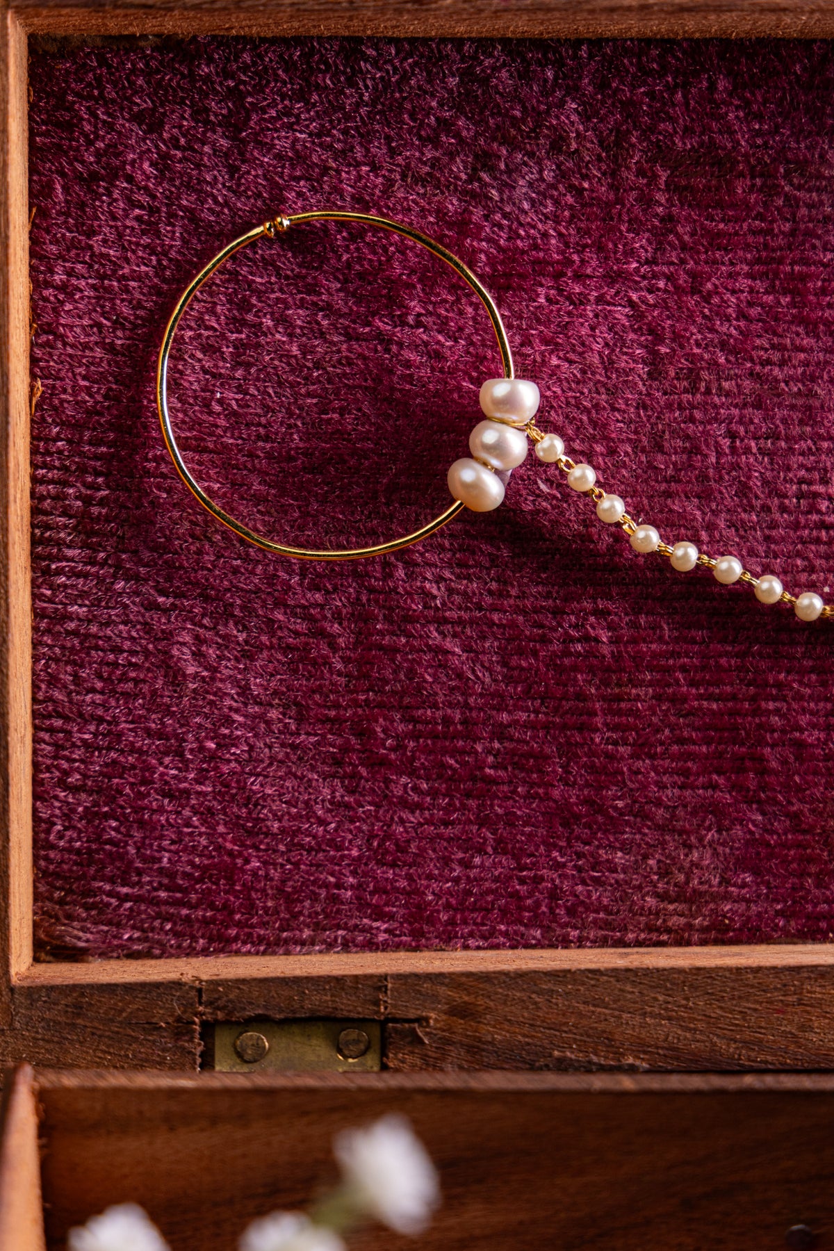 Rahima Pearl White Bridal Nose Ring