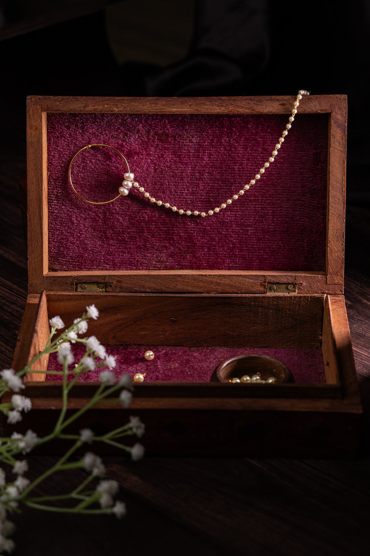 Rahima Pearl White Bridal Nose Ring