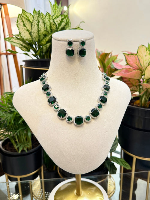 Saugaat Emerald CZ Necklace