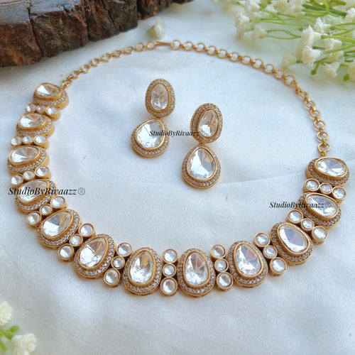 Naila Golden Polki Necklace