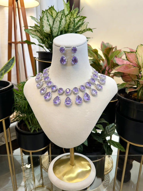 Reshma Purple Quartz CZ Necklace