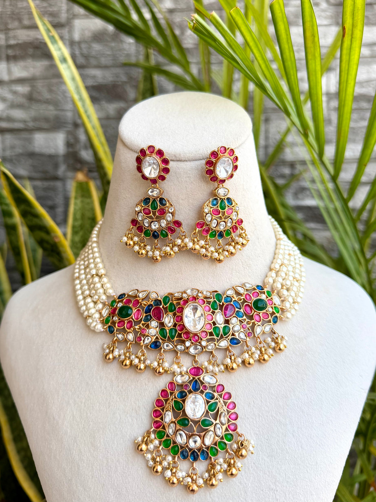 Aneeqa Multi-Color Polki Set
