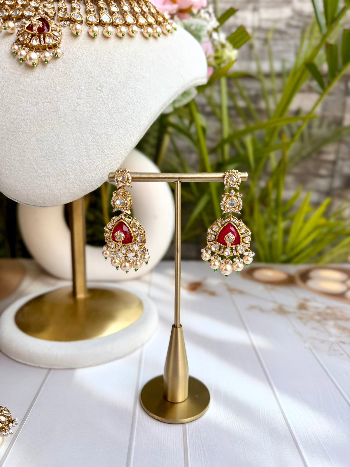 Suhaila Ruby Emerald Moissanite Necklace