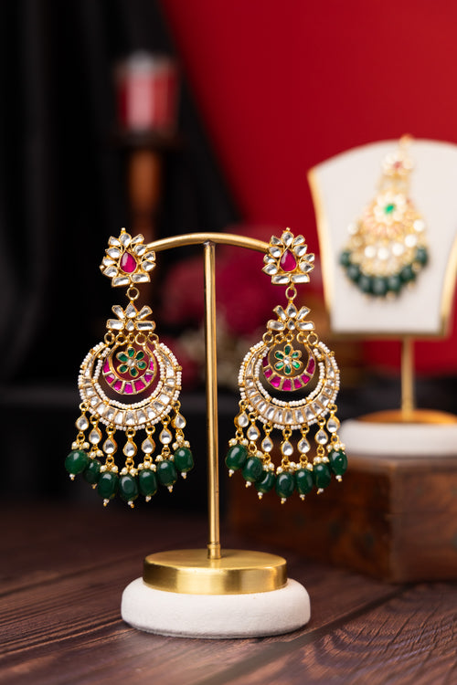 Amaya Ruby Chandbali Teeka Set