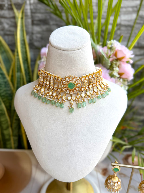Shareena Moissanite Choker Set - Fluorite