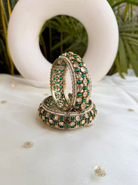Ansa Polki Bangle - Emerald