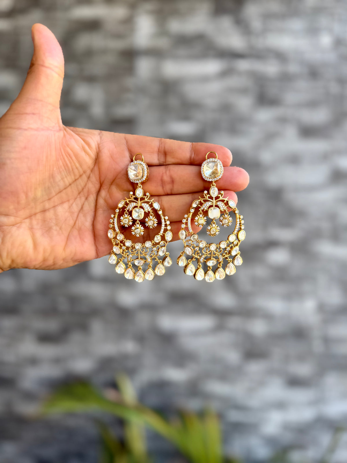 Zubina Moissanite Chandbali