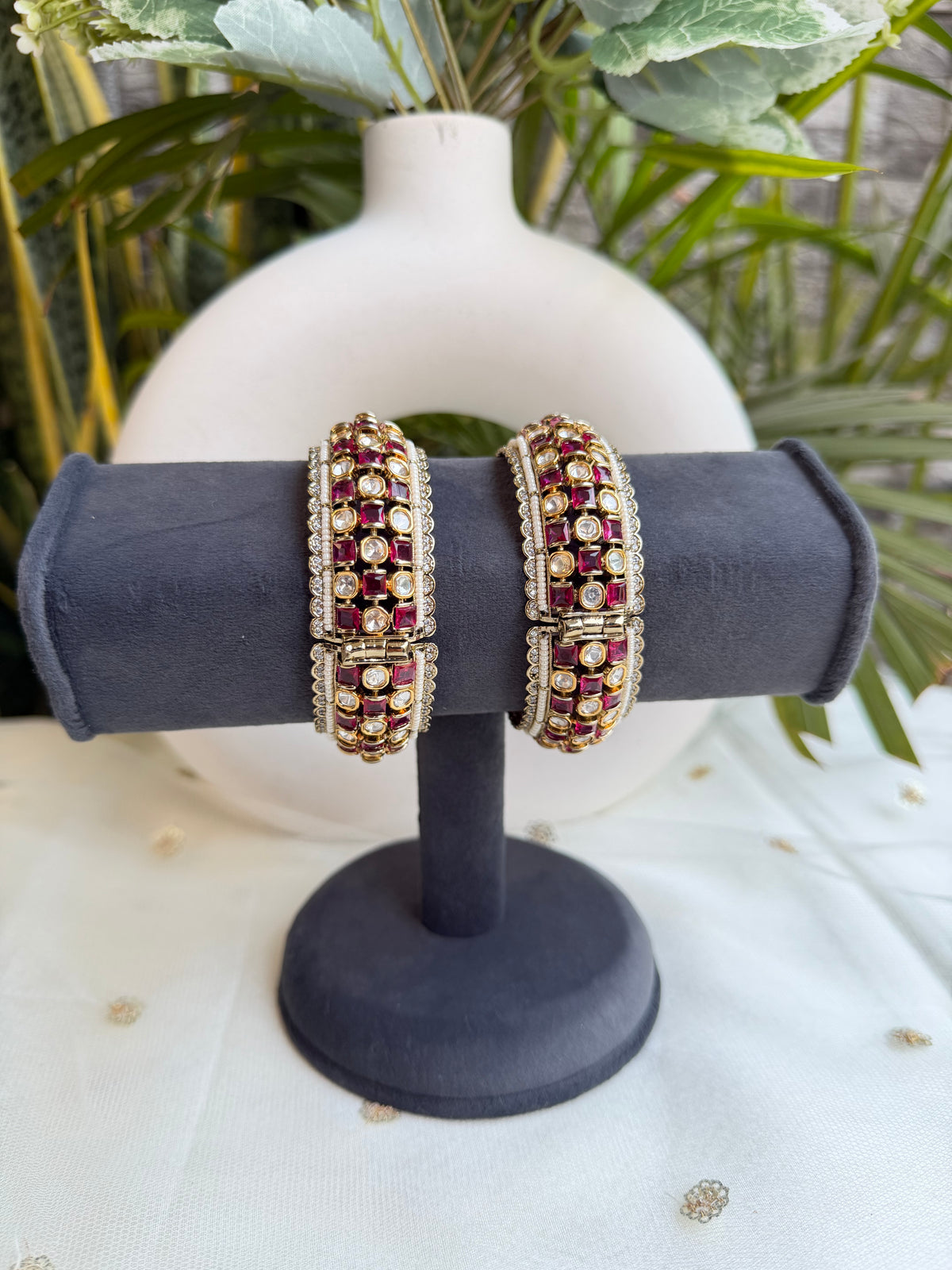 Ansa Polki Bangle - Ruby