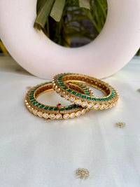 Shaila Emerald Polki Bangle
