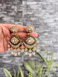 Saanvi Emerald Polki Chandbali
