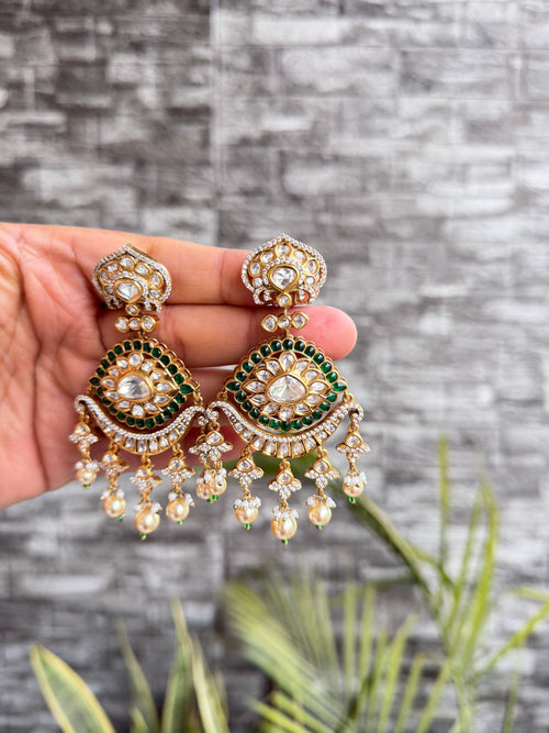 Saanvi Emerald Polki Chandbali