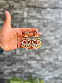 Pratima Ruby Moissanite Chandbali