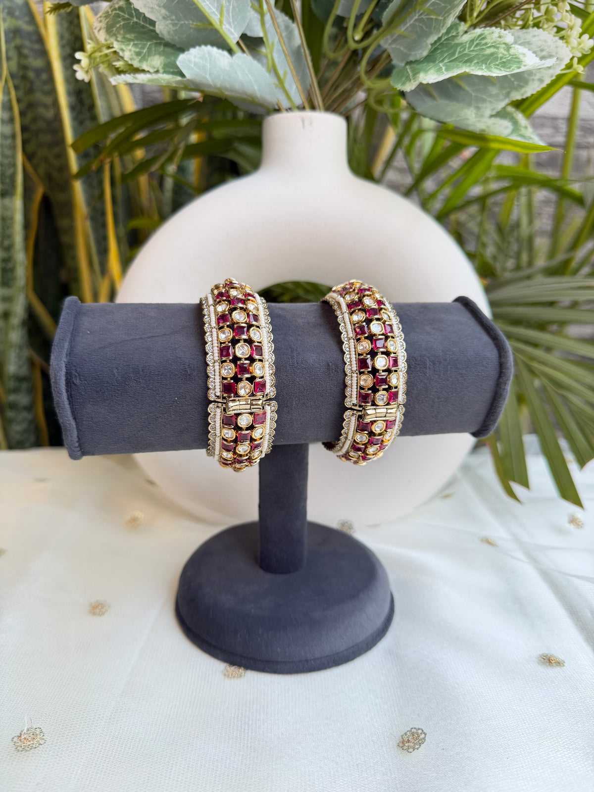 Ansa Polki Bangle - Ruby