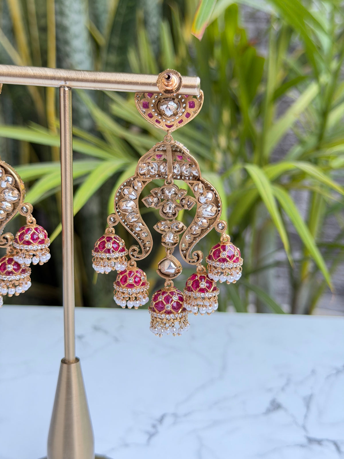 Rukhma Polki Chandbali - Ruby