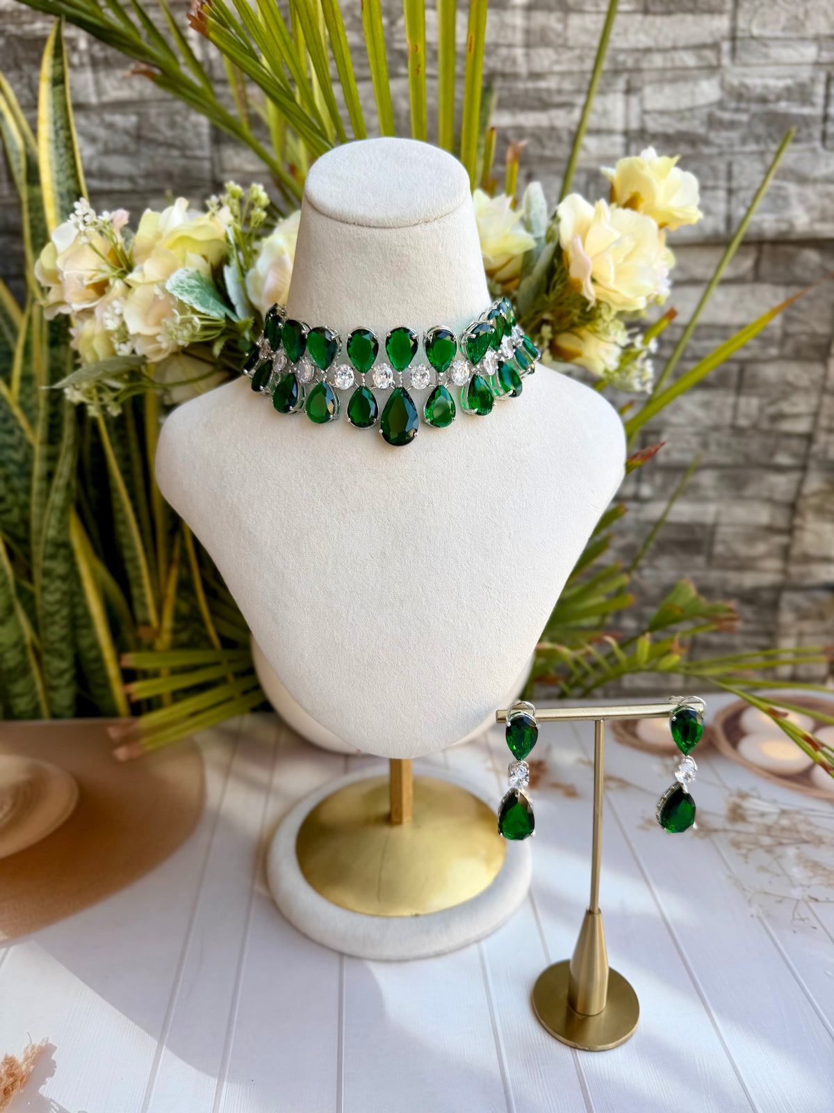 Shaireen Emerald CZ Choker Set