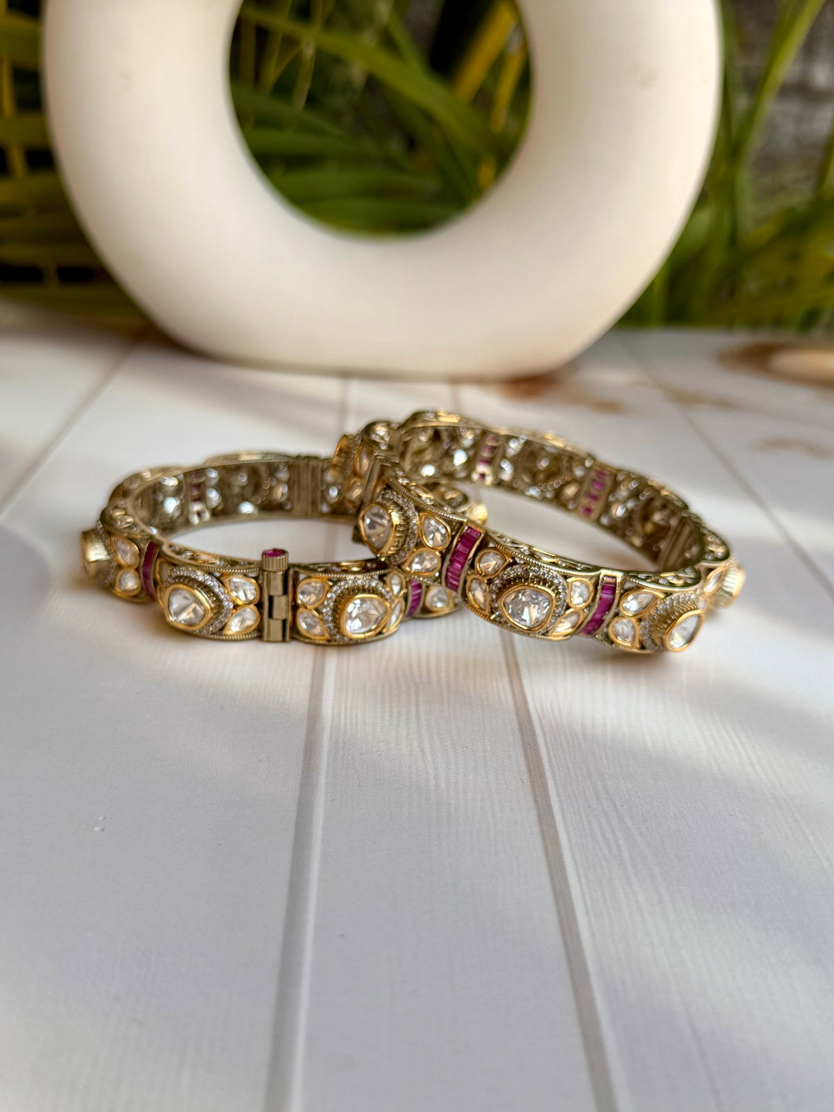 Shabina Ruby Polki Bangle