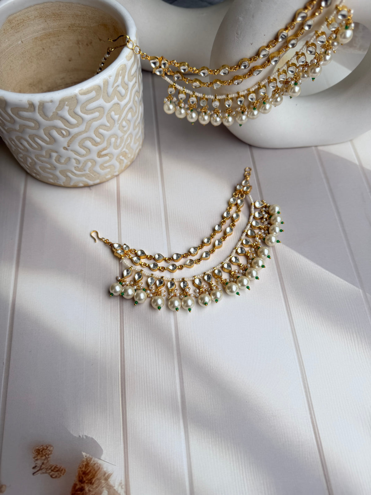 Shanila Pearl Kundan Earchain