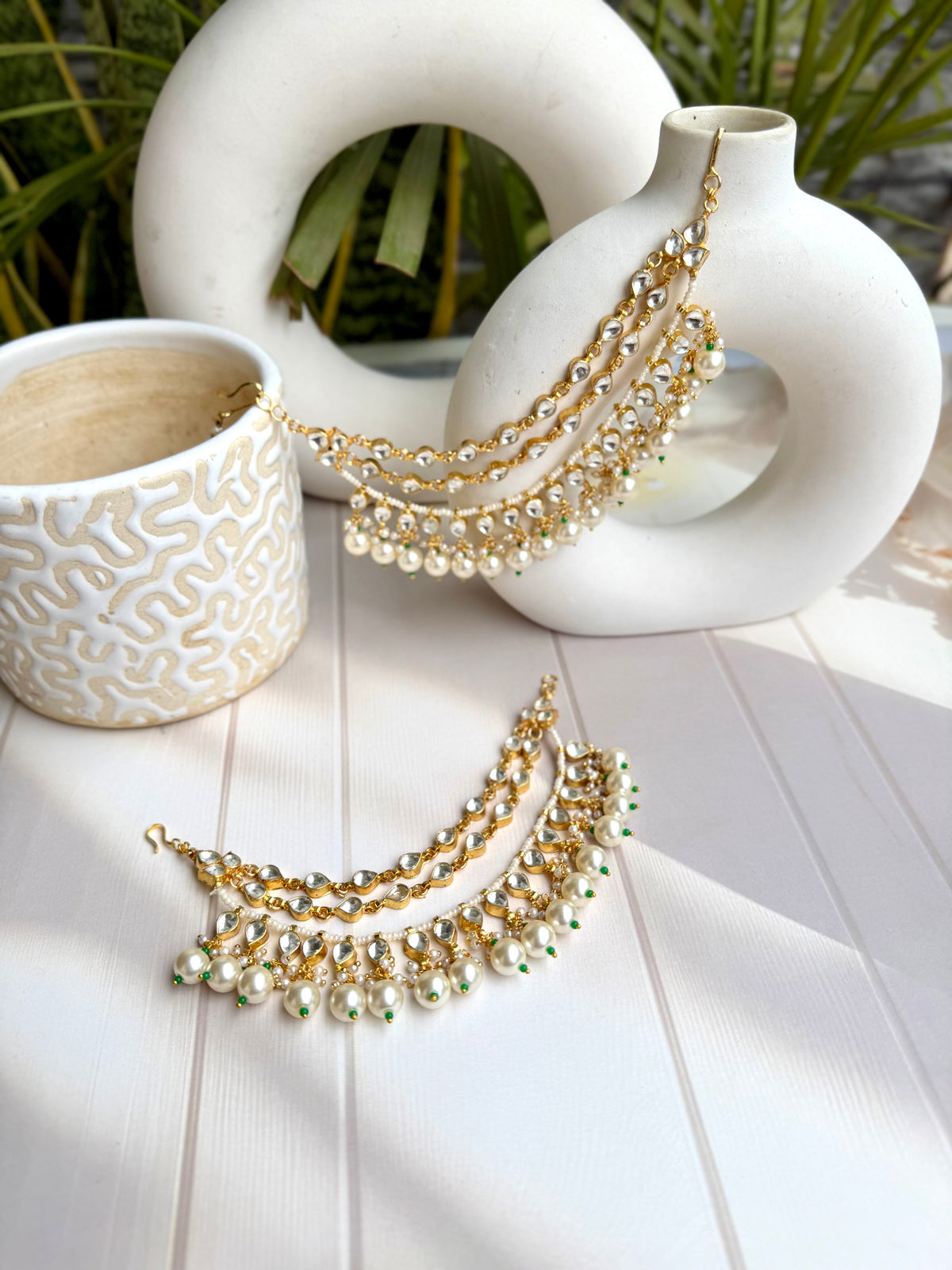 Shanila Pearl Kundan Earchain