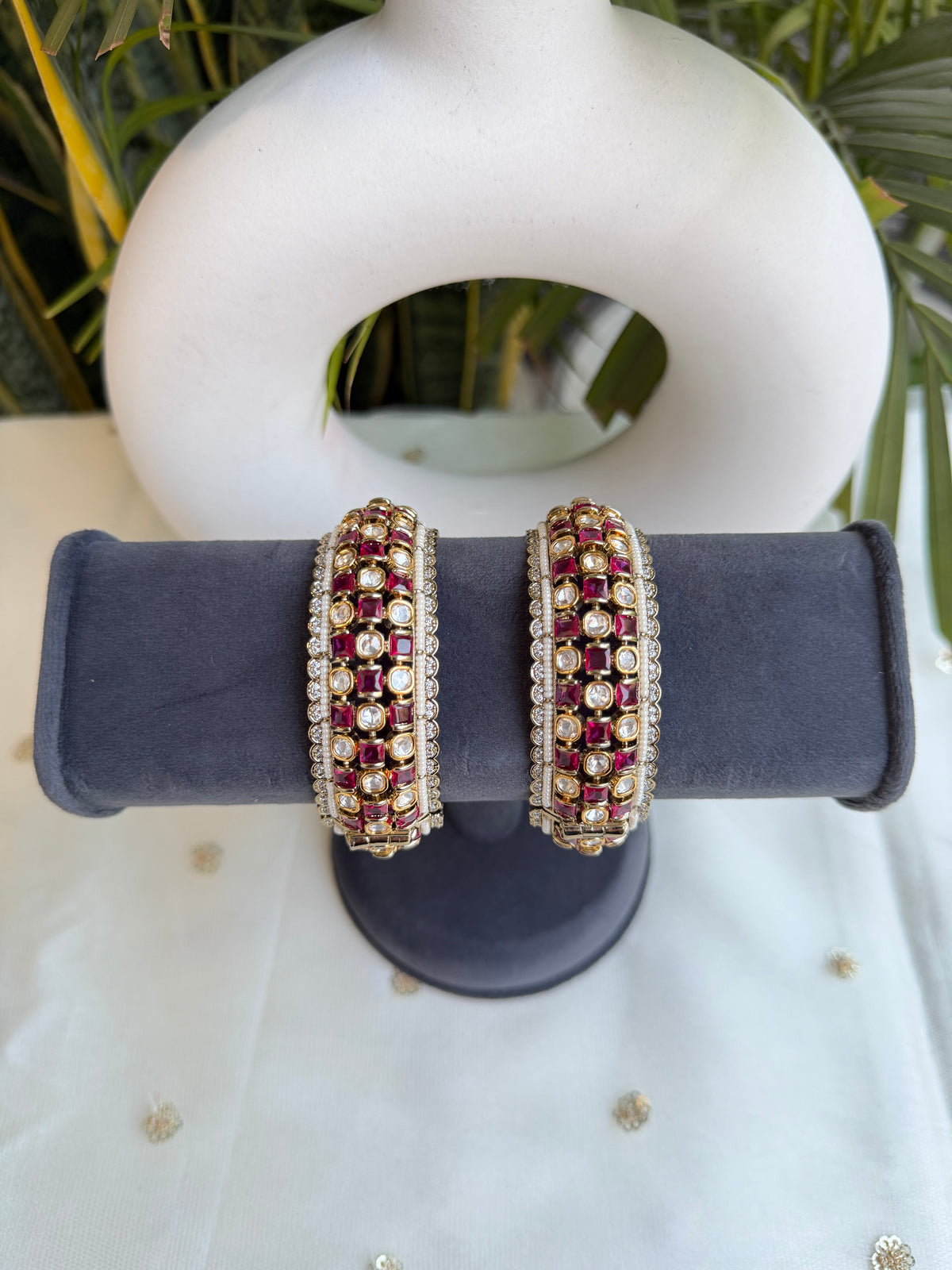 Ansa Polki Bangle - Ruby