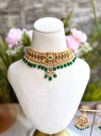 Madiha Ruby Emerald Choker Set