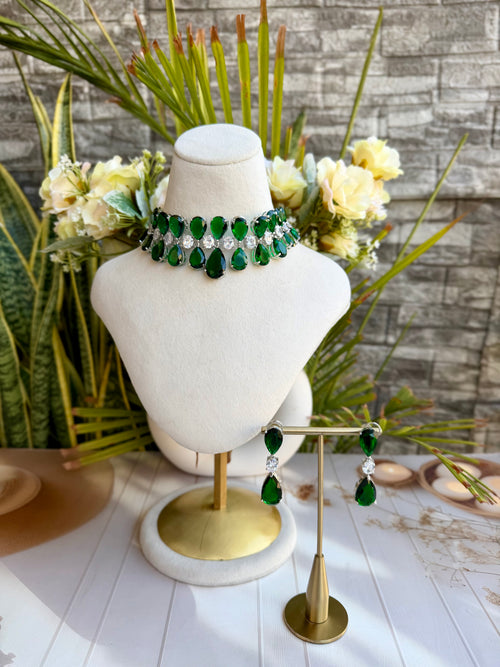 Shaireen Emerald CZ Choker Set
