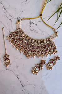 Nayab Polki Bridal Set - Ruby