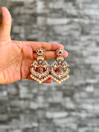 Pratima Ruby Moissanite Chandbali