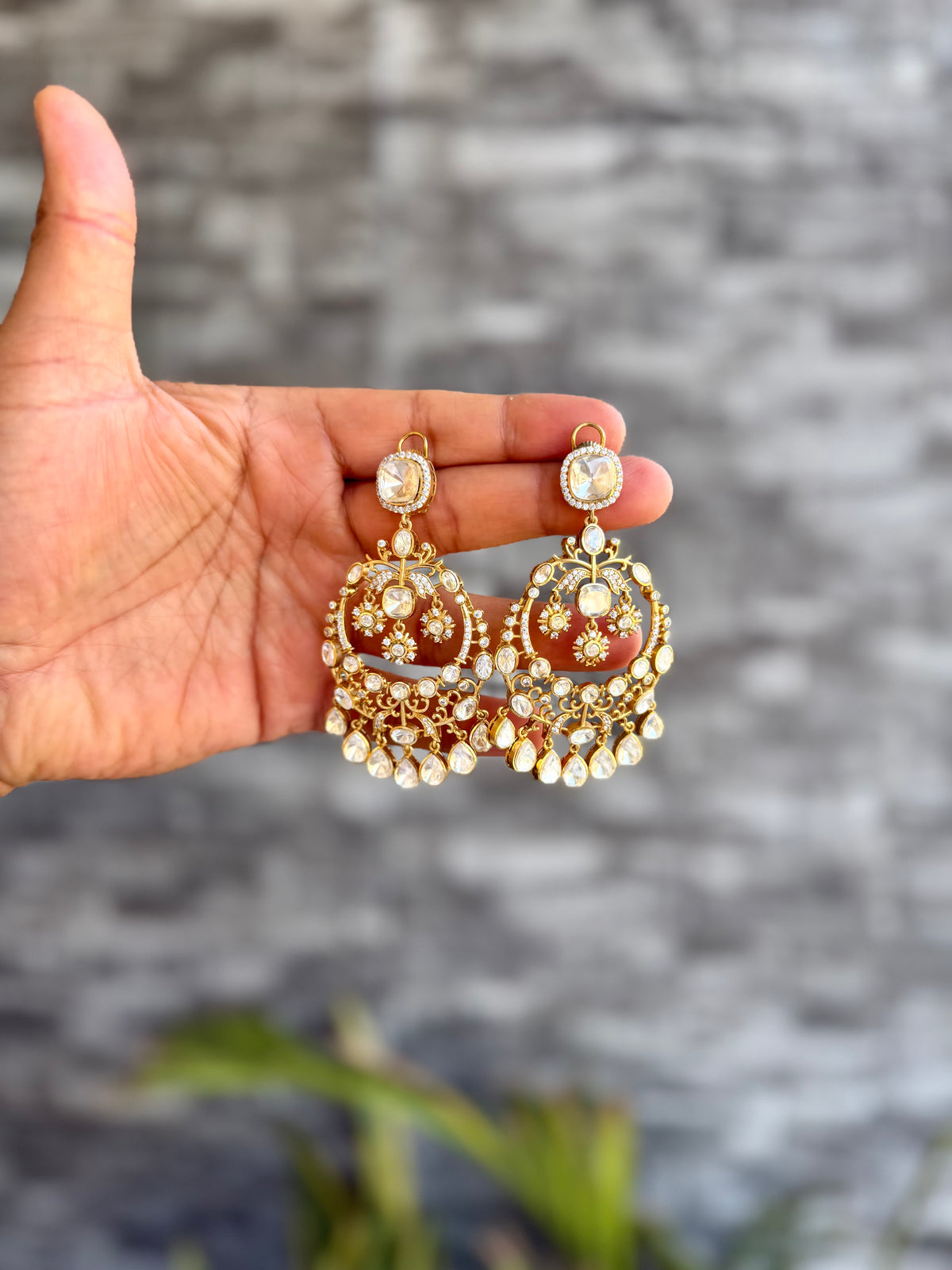 Zubina Moissanite Chandbali