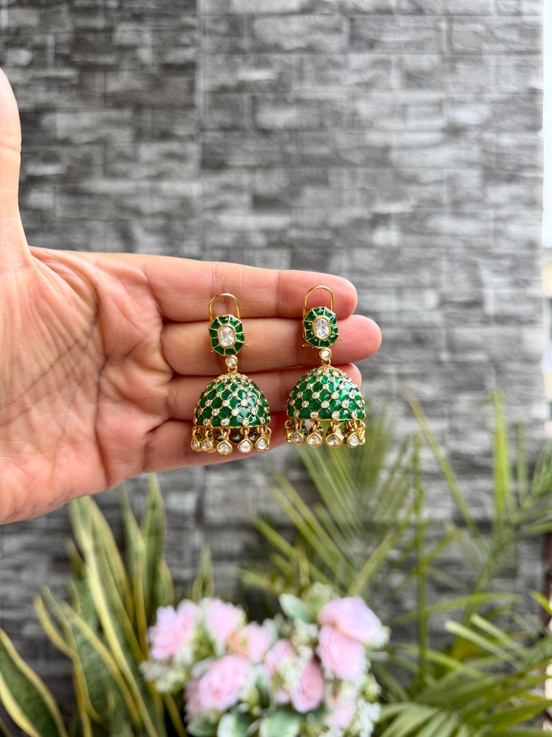Chahat Emerald Polki Jhumka