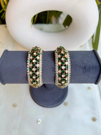 Ansa Polki Bangle - Emerald