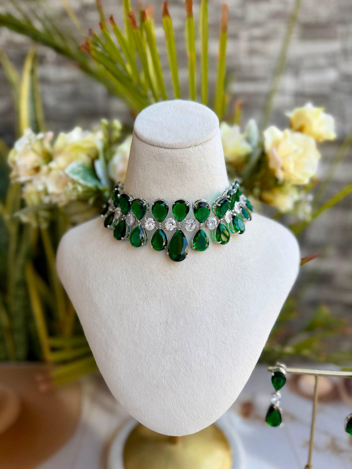 Shaireen Emerald CZ Choker Set