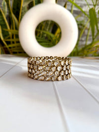 Reshma Polki Bangles Set - Antique Gold