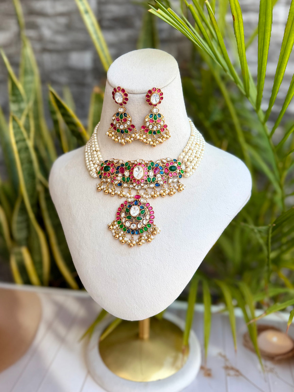 Aneeqa Multi-Color Polki Set