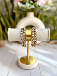 Reshma Polki Bangles Set - Antique Gold