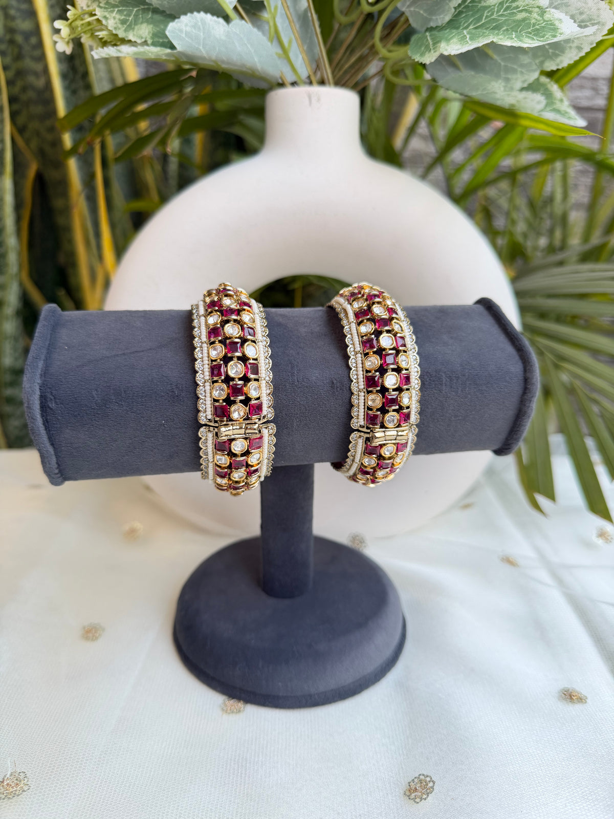 Ansa Polki Bangle - Ruby
