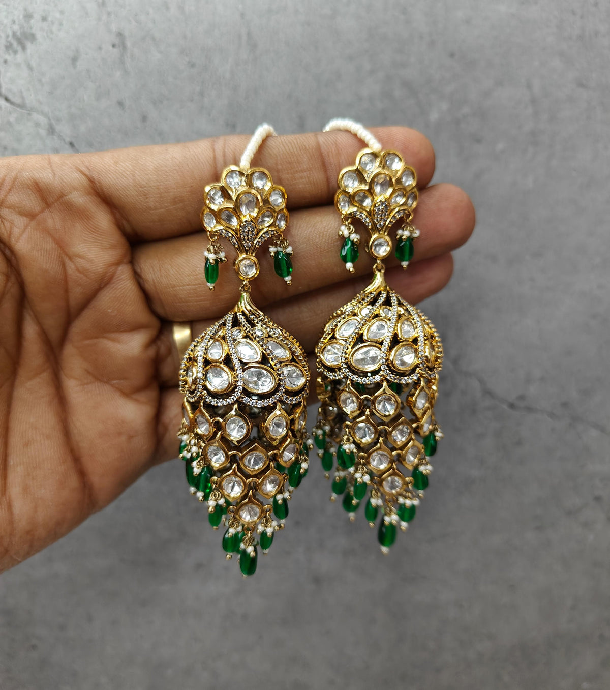 Nushrat Emerald Jhumka (Pre-Order)