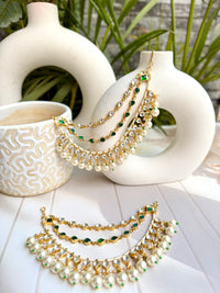 Shanila Emerald Kundan Earchain