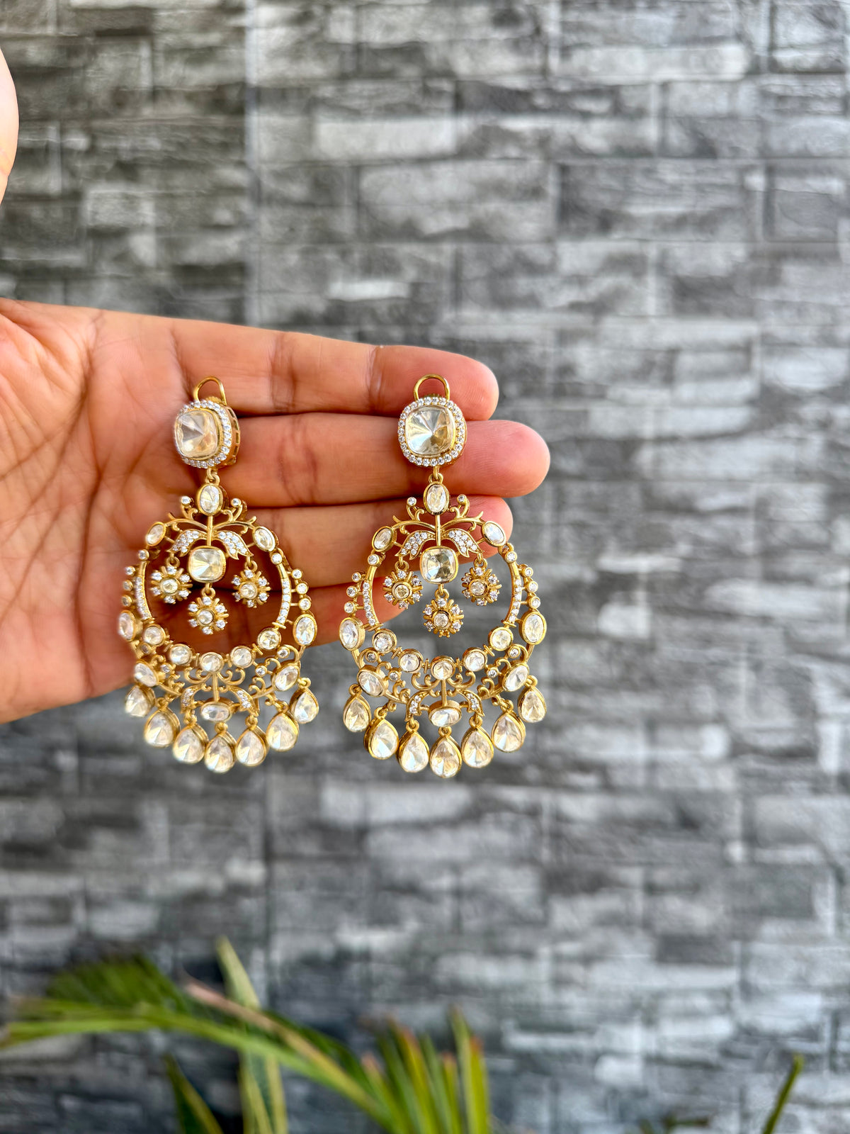 Zubina Moissanite Chandbali