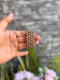 Reshma Polki Bangles Set - Antique Gold
