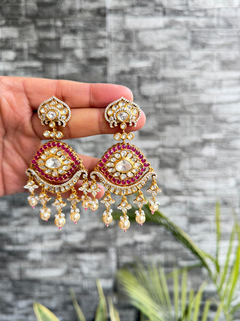 Saanvi Ruby Polki Chandbali