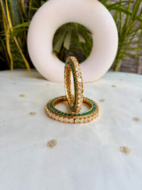 Shaila Emerald Polki Bangle