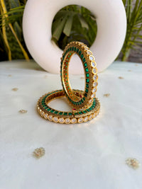 Shaila Emerald Polki Bangle