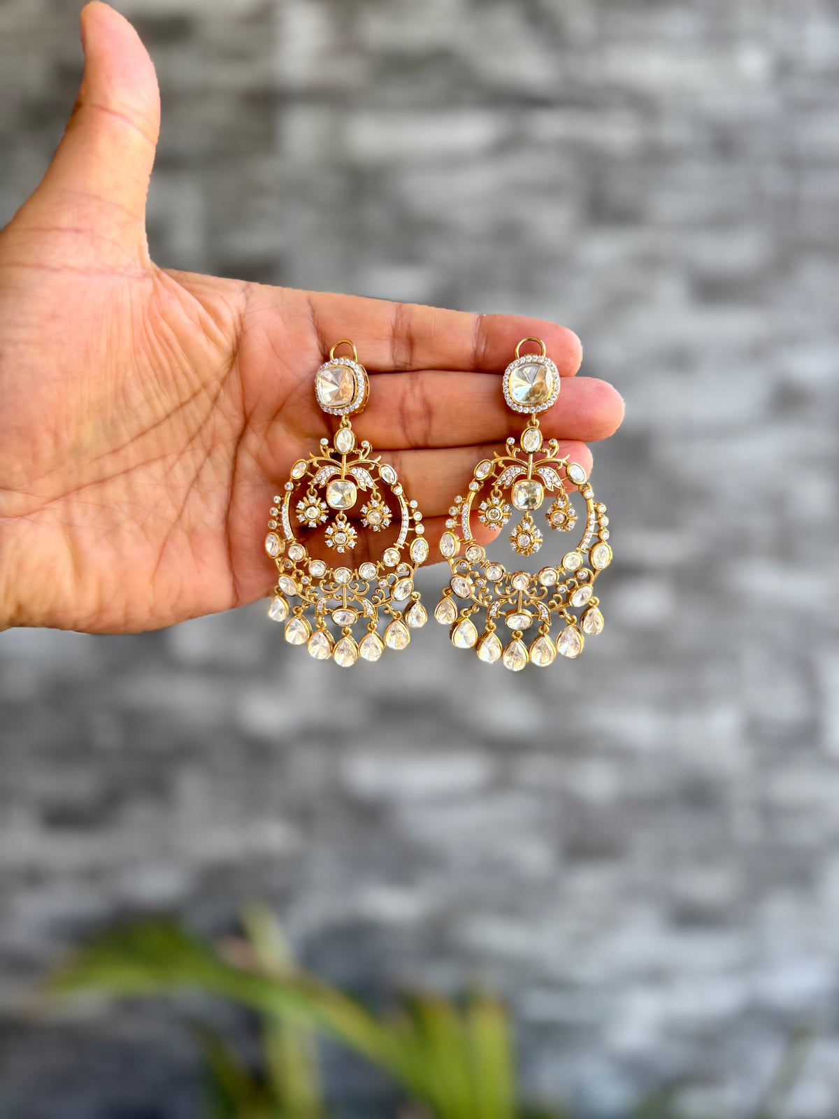Zubina Moissanite Chandbali