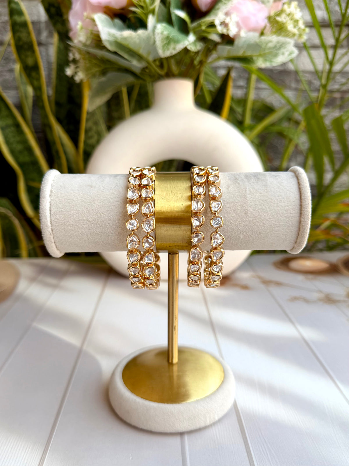 Reshma Polki Bangles Set - Carat Gold