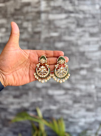 Paveena Moisaanite Chandbali - Emerald