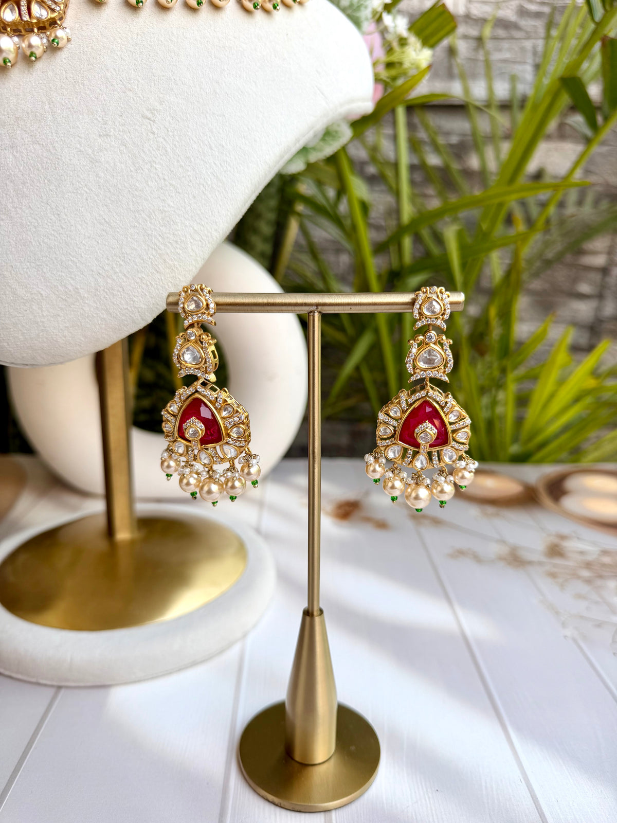 Suhaila Ruby Emerald Moissanite Necklace