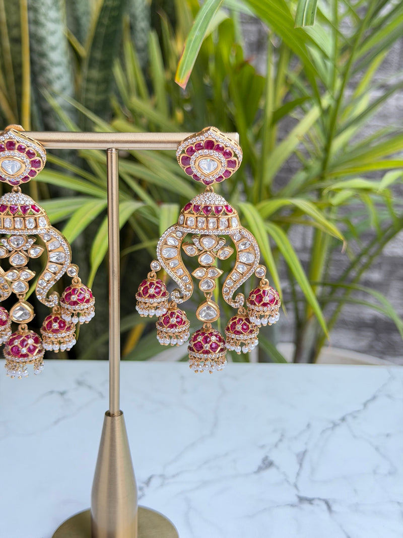 Rukhma Polki Chandbali - Ruby