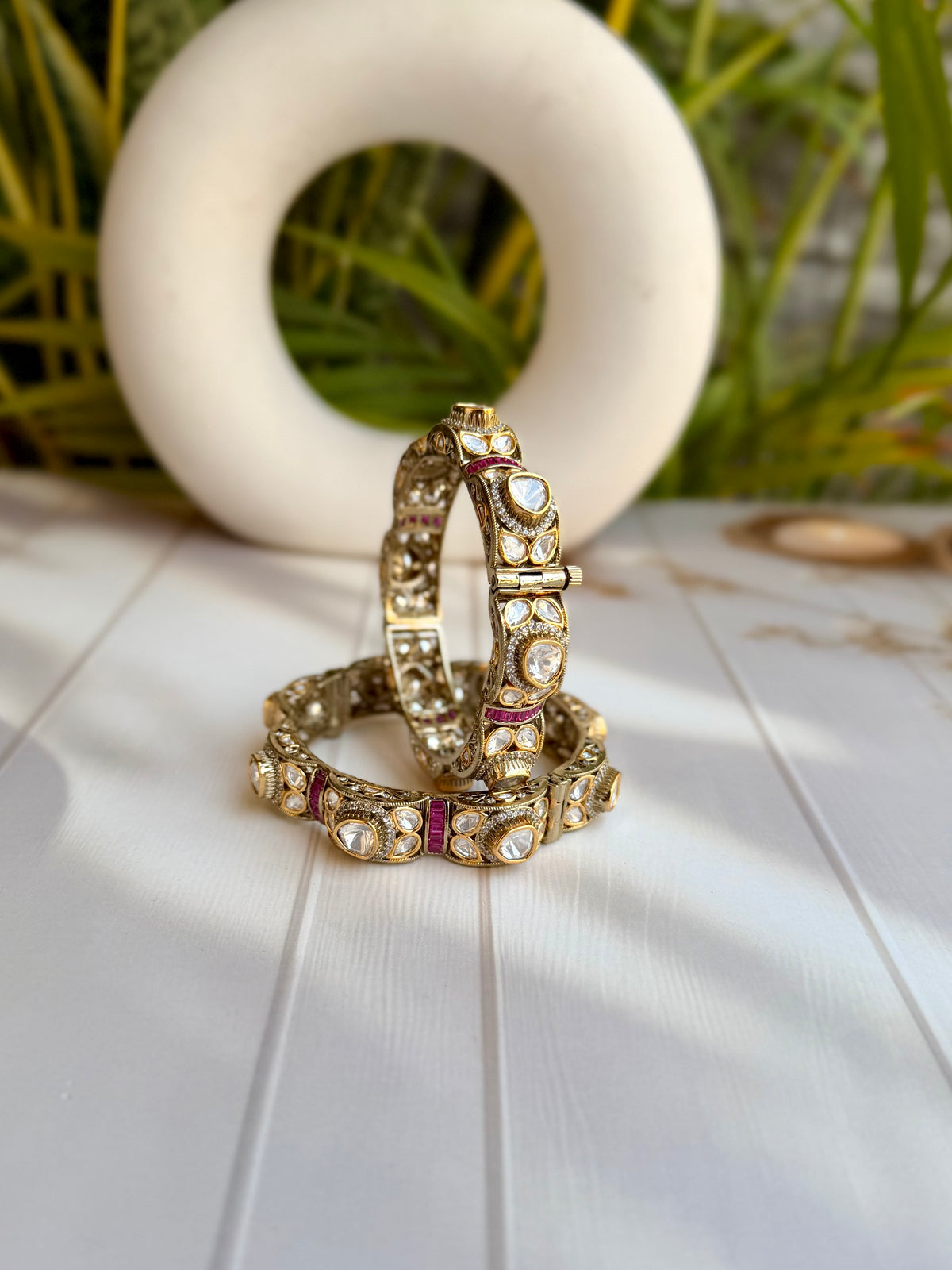 Shabina Ruby Polki Bangle