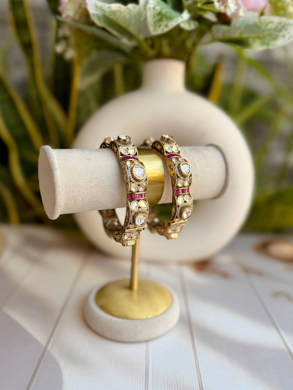 Shabina Ruby Polki Bangle
