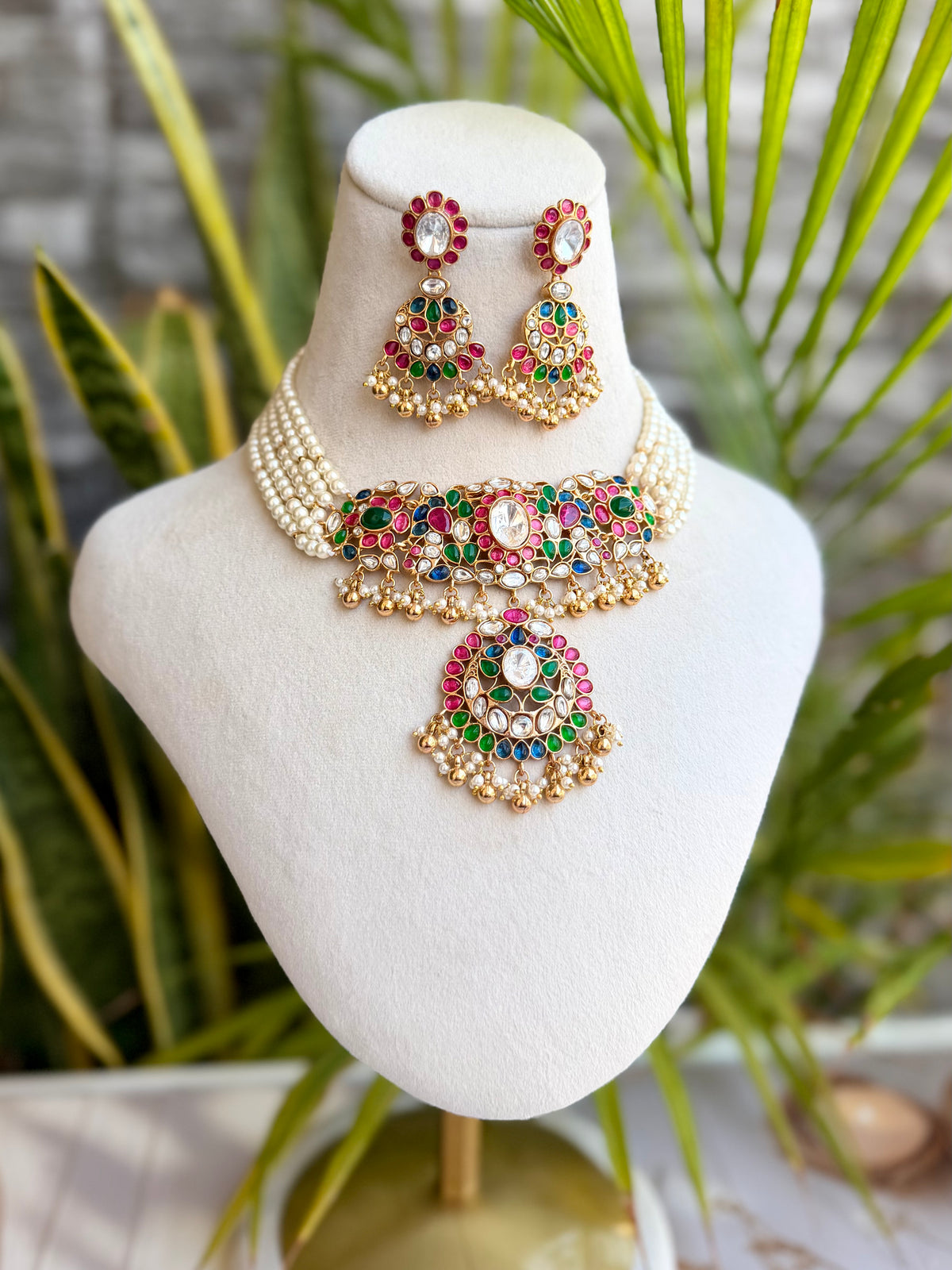 Aneeqa Multi-Color Polki Set